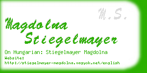 magdolna stiegelmayer business card